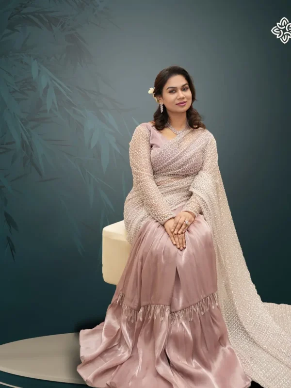 Bead Embellished Designer Saree - Image 2
